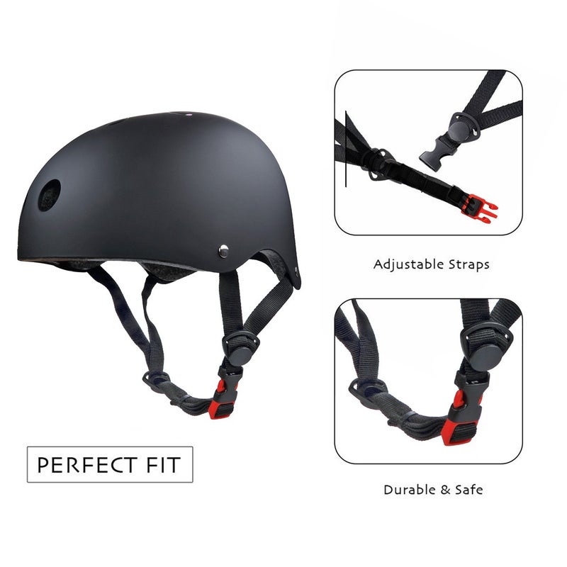SelfLove Besmall Adult Skateboard/Skates Helmet.Bike Helmet Protective Gear Set,Roller Skating Cycling Sports Protective Gear Pads for Youth Men Knee Elbow Wrist Pads - Image 2